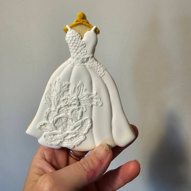 Large Stainless Steel Dress Cookie Cutter - 4.9 Inch Wedding/Princess Dress Shape For Baking