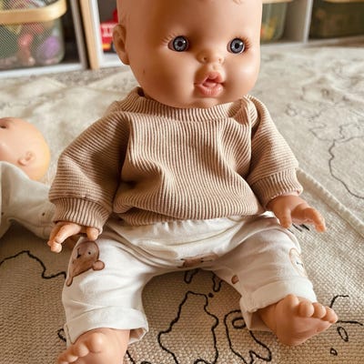 28 Cm Soft Body Doll Minikane 2 Pieces Set Mint Pointelle Pears