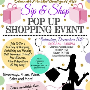 EDITABLE Pop Up Shop Flyer, Grand Opening Boutique Show Invitation, Women's  Shopping Event Printable Clothing Store Sales Event Announcement