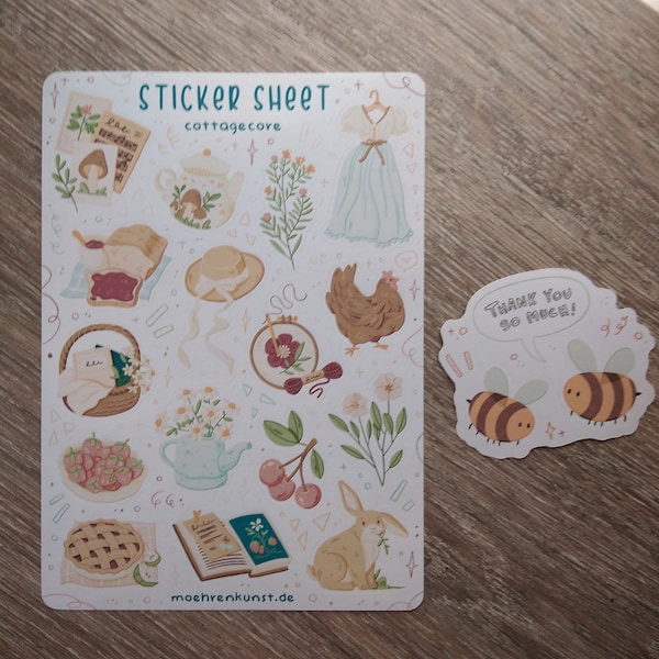 Sticker Sheet - Cottagecore | Journal Stickers, Calendar, Planner ...