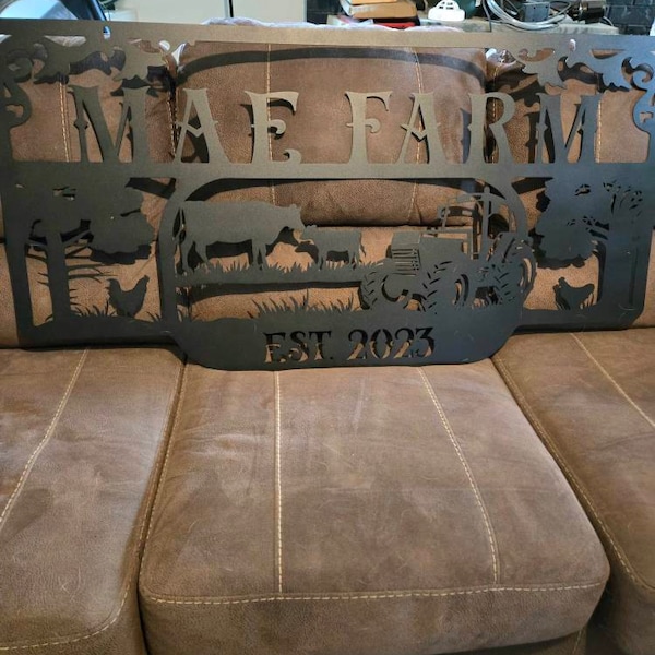 Personalized Metal Farm Sign, Custom Ranch Decor, Cow Horse Goat ...