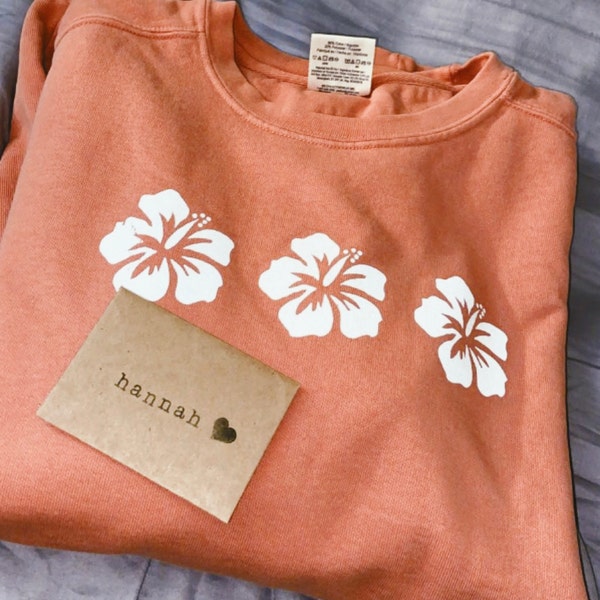Violet Hibiscus Flower Hawaiian Print Women's Sweatshirt