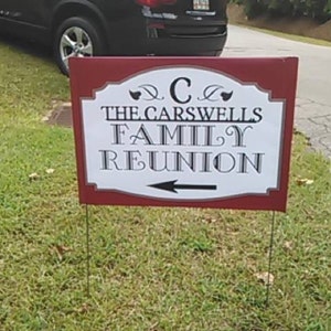 Family Reunion Yard Signs Event Yard Sign Custom Bag Yard Signs
