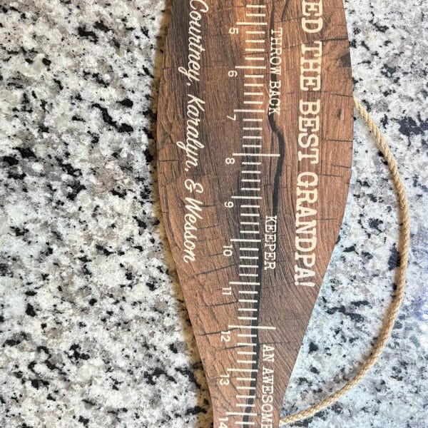 Personalized Fish Ruler for Fathers Day Gift From Kids, Fishing Gift ...