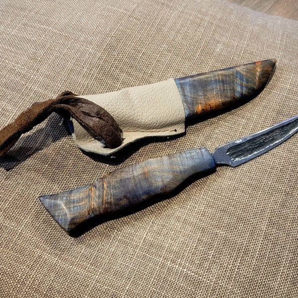 Lance à Feuilles Forgée Main – 8 Pouces – Pleine Soie – Cadeau Viking – Reproduction