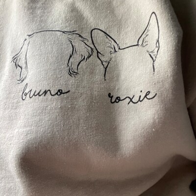 Custom Dog Ears Outline Tattoo Inspired Sweatshirt Graphic Custom Dog ...