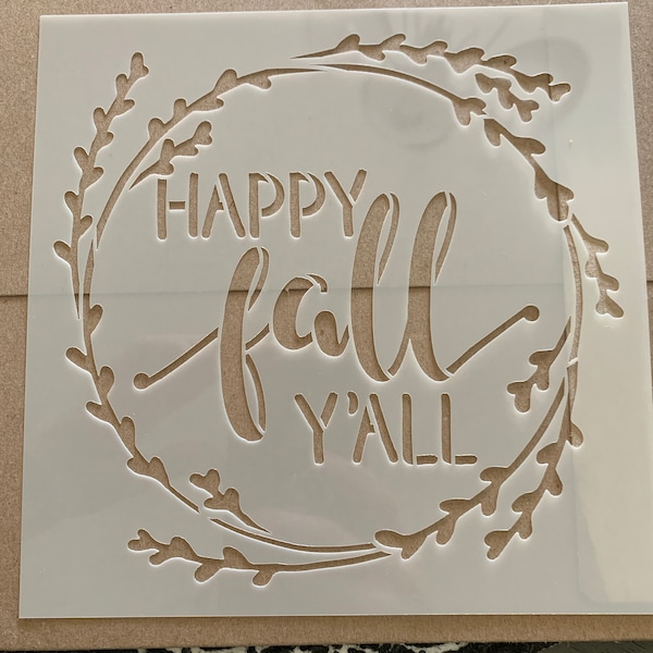 Happy Fall Yall Stencil for Autumn Leaves, Thanksgiving, Farmhouse ...