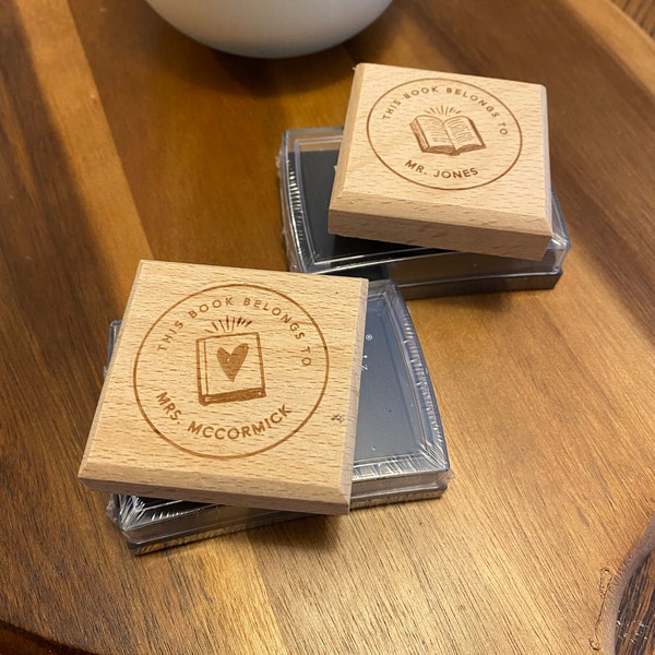 Custom Silhouette Portrait Stamp - Personalized Wedding Teacher Pet Approval Stamp 42mm/45mm Pre-Inked