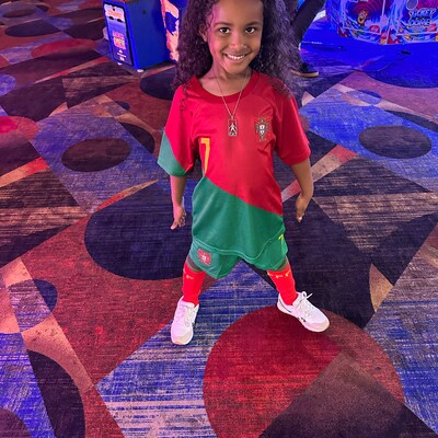 Portugal 2022 Ronaldo Kids Soccer Uniform Jersey Shors Socks for Boys