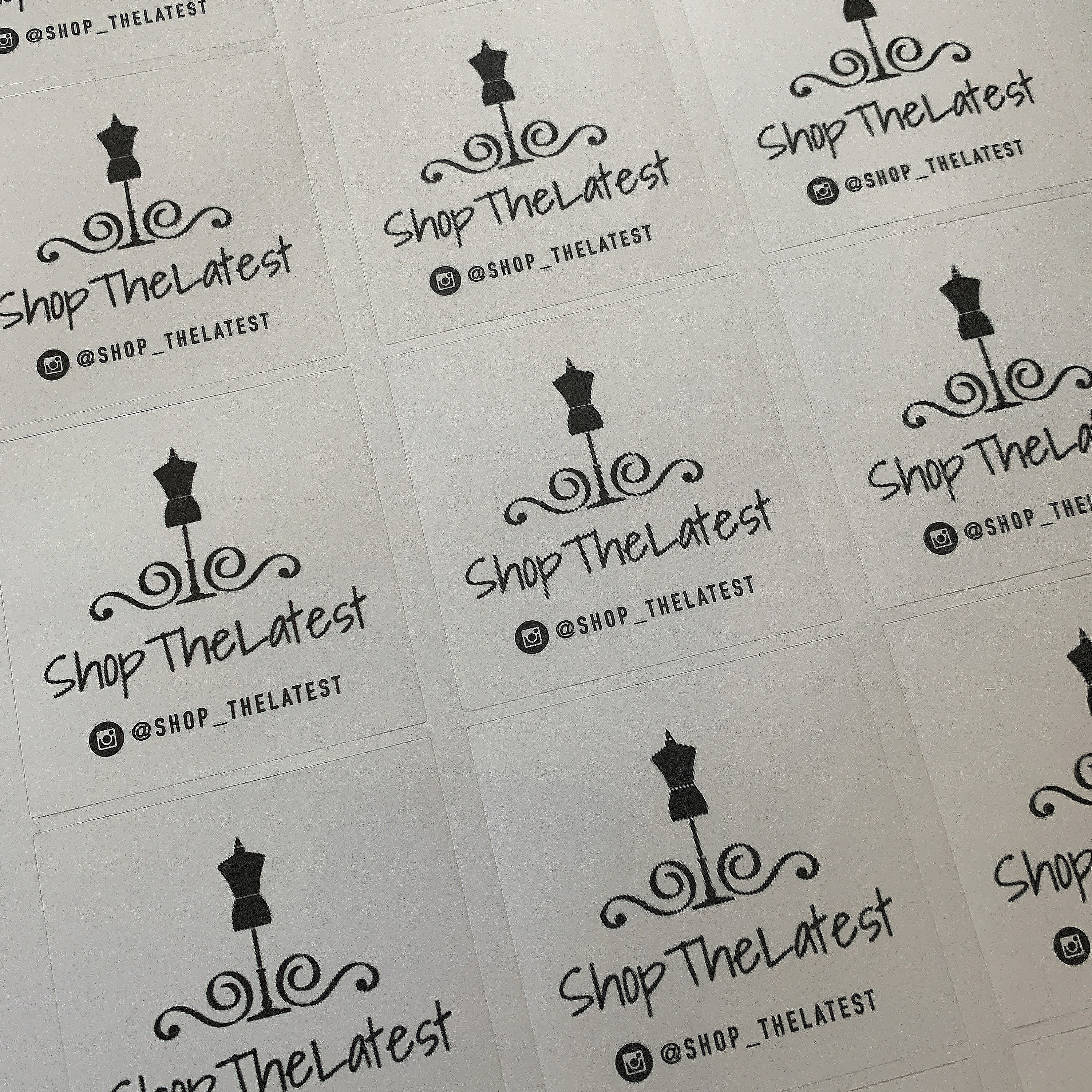 Clear sticker labels logo