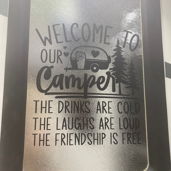 Welcome to Our Camper the Drinks Are Cold Decal Vinyl Sticker Tattoo ...