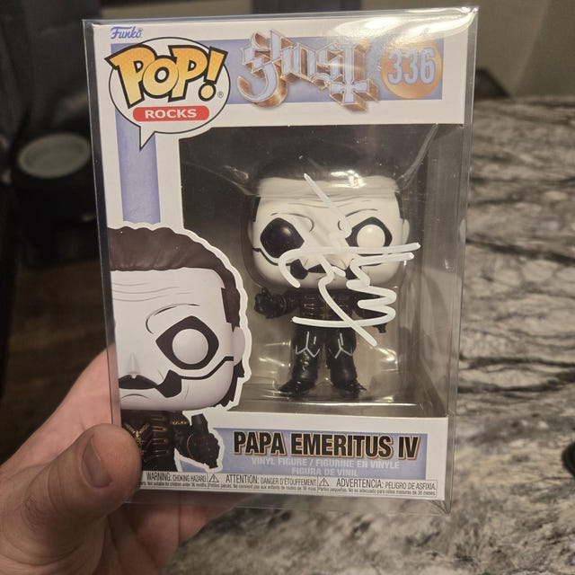 【TOBIAS FORGE直筆サイン入り】限定Funko POP! Ghost Tobias Forge Ghost Signed Funko Pop Papa Emeritus IV 336
