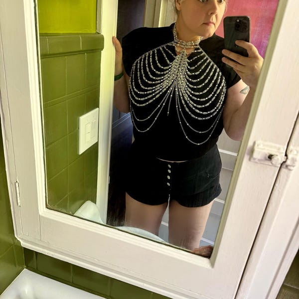 Ruthless Collar Chainmail Solid Color, Dainty Boho Fishnet Anodized ...