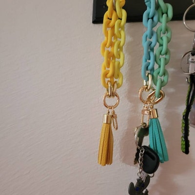 Boderiersilicone Bracelet Keychain Wristlet Bangle Keyring Portable House Car Keys Ring Holder W Tassel