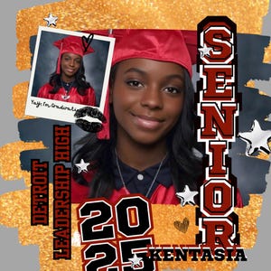 Custom Senior Graduation Template | Personalized Class of 2025| High School Grad Gift | Custom Senior Shirt | Canva Template for Senior 2025