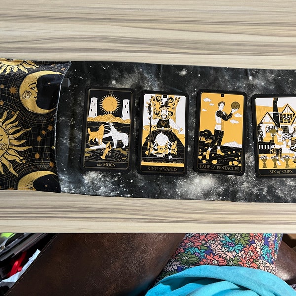 Tarot Wrap Bag Pouch - Bat Coffin, Ribbon Tie, Tarot Mat - Etsy
