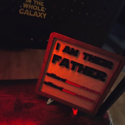 Personalized Hooked On Dad Double-layer Round Wooden Sign - Father's Day Gift From Kid To Father