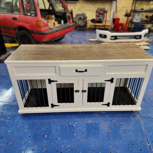 Image showcasing Digital Plans - Wooden Dog Crate Entertainment Center - - DIY Dog ...