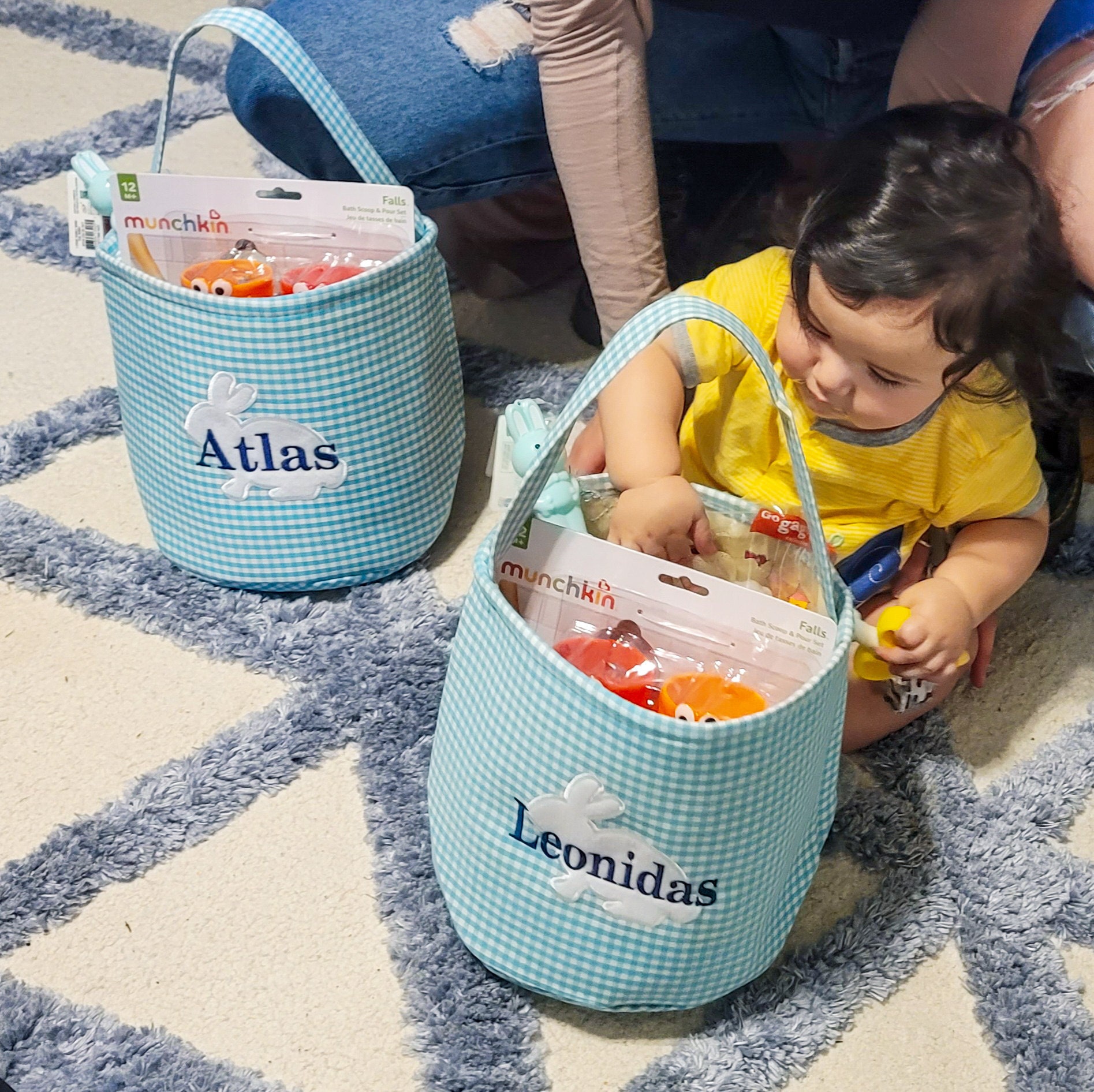 Easter basket, Personalized Easter Basket, monogram easter basket, girls basket, boys basket, girls easter basket, embroidered, Check