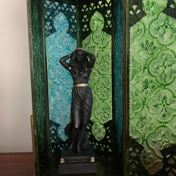 Aphrodite Statue Greek Goddess Made of Alabaster Gold Black 16cm - Etsy