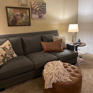 Distressed Vegan Leather Tufted Upholstered Ottoman Etsy