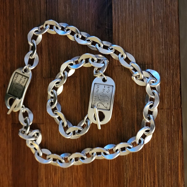 Antique Silver Bold Chain Necklace, Uno De 50 Style Chain