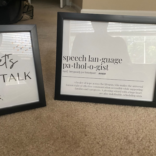 Set of 3 SLP OT PT Wall Art for Rehab Clinic Speech Therapist Gift ...