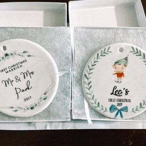 Personalized Mr & Mrs Christmas Ornament - First Christmas Married Ornament - First Christmas as Mr and Mrs photo