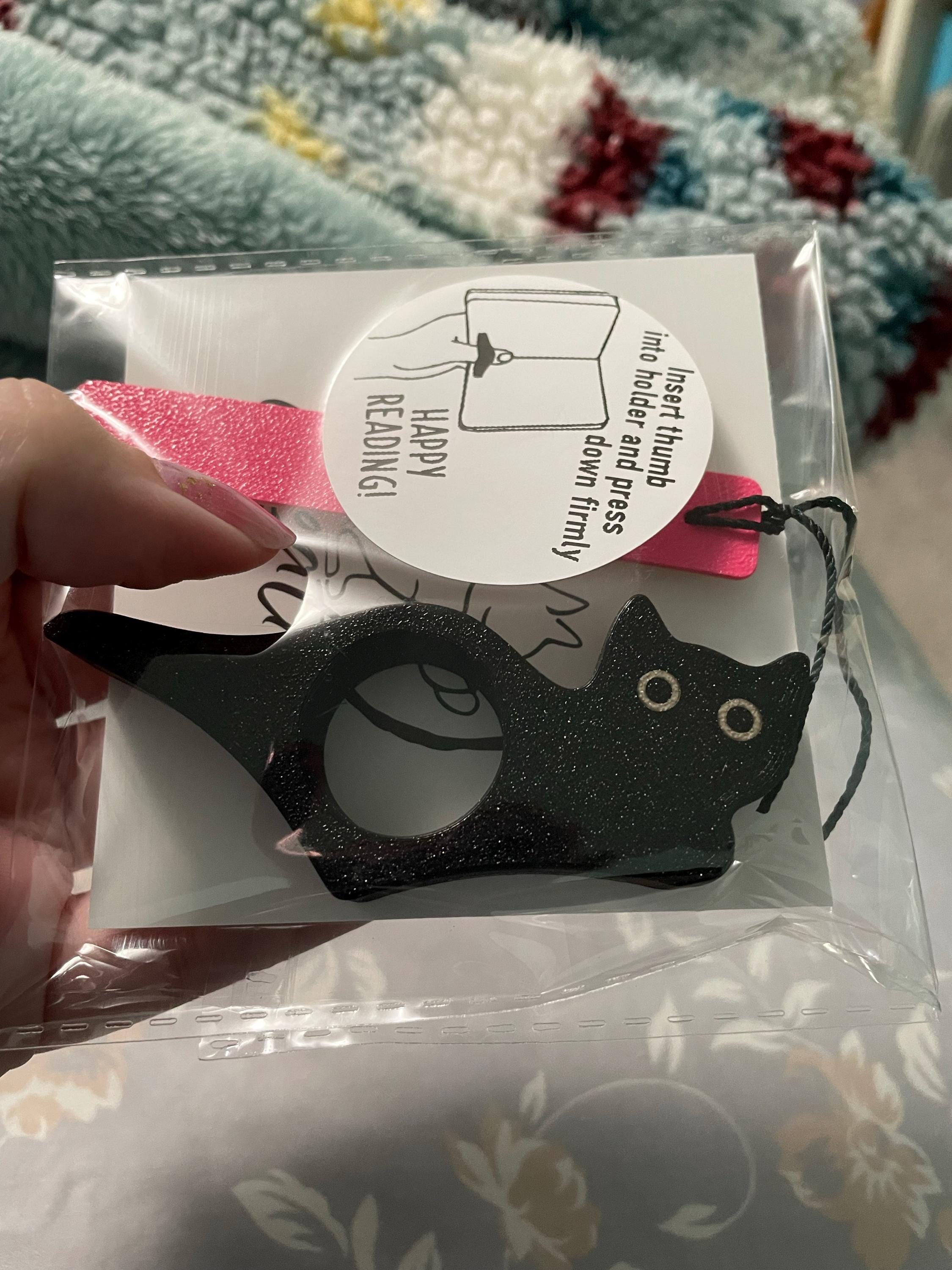 Cat Thumb Book Page Holder, Black Cat, Gift For Bookworms, BookTok Book Club Gifts, Book Accessory - MADE IN USA