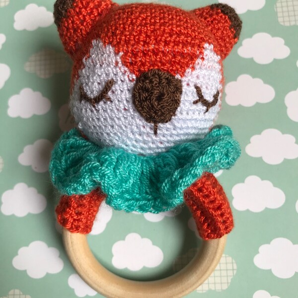 Fox Rattle Crochet Pattern, Fox Teether Pattern, Amigurumi Fox Baby ...