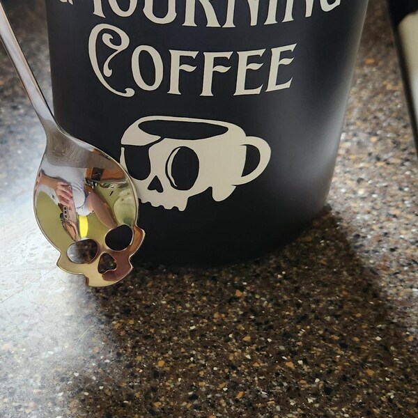 Ceramic Canister Coffee Canister With Bamboo Lid Goth Kitchen Decor