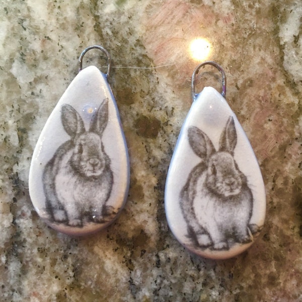 Vintage Animal Rabbits - Ceramic Decals- Enamel Decal - Glass Decal ...