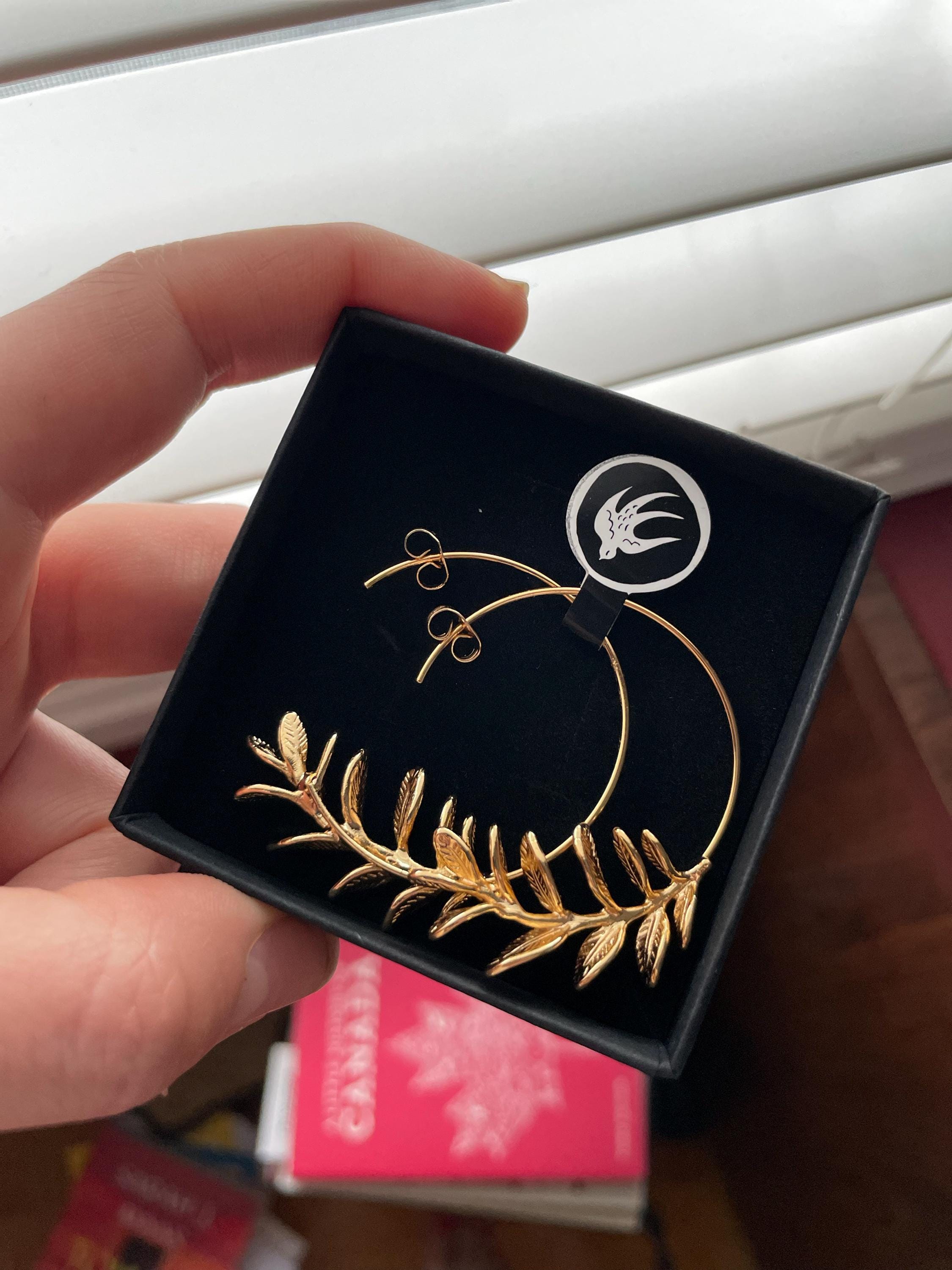RosmarinBlatt Ohrringe, Gold Silber Blatt Ohrringe, Realistische Zweig Zweig Ohrringe, Geschenk für die beste Freundin, 30. Geburtstagsgeschenk