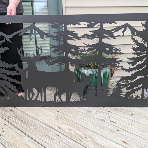 Decorative Rustic Metal Panel. Metal Panel Insert. Privacy Fence Topper ...