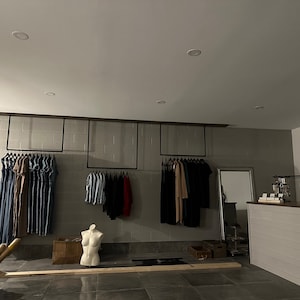 Asta Appendiabiti Angolare Da Soffitto RUBI - Design Moderno In Acciaio, 80x60 Cm, Fino A 30kg, Colore Nero - 2