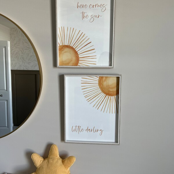 Nursery Wall Art Sun Nursery Wall Art With Yellow Sunshine Boho Baby ...