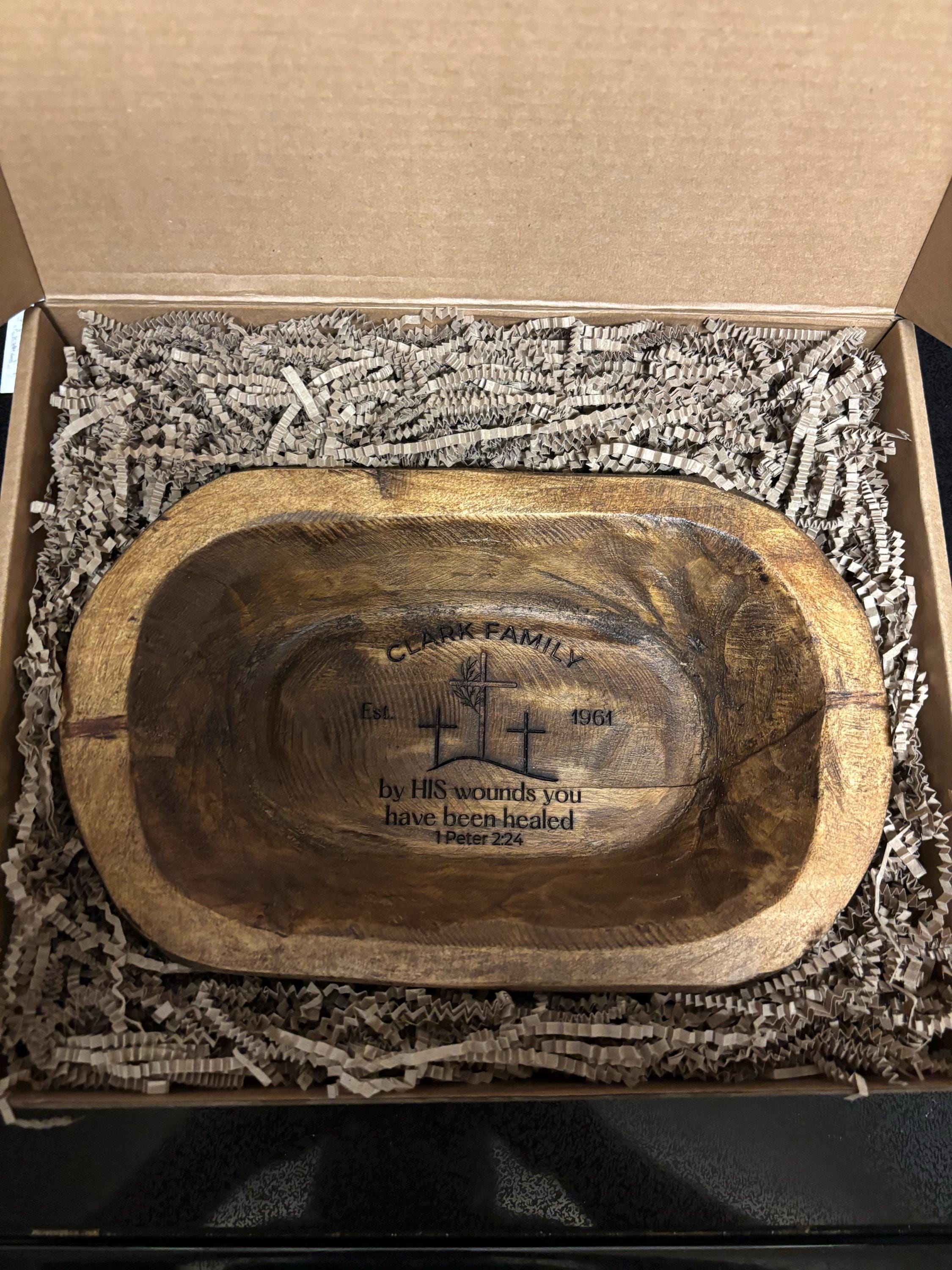 Personalized Small Prayer Bowl | Dough Bowl |Wood Prayer Bowl | Best friend gift | Custom Catch All Tray | Personalized Gifts