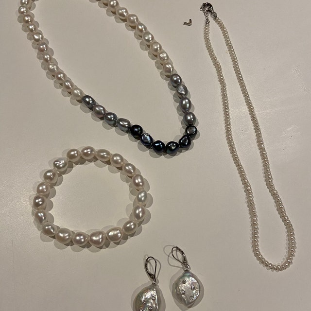 ■ENGBROX■ silver925  white pearl earring EBEA23042SV Pearl_Hoop_Earrings_Silver_Vie