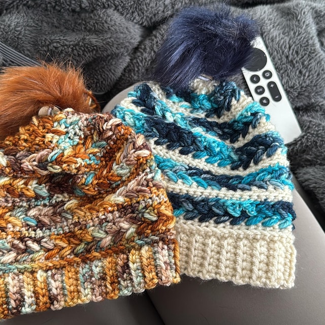 A customer's finished Wheat Stitch Beanie Crochet Pattern