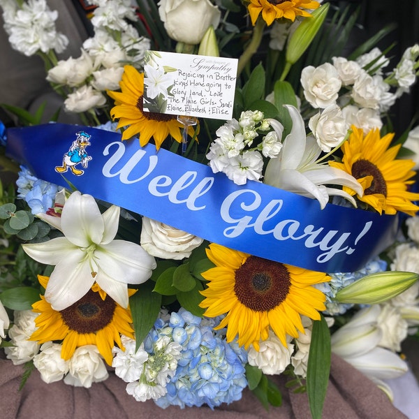 Remembrance Ribbons Funeral, Memorial Ribbon, Custom Printed W/your Message, Floral ...