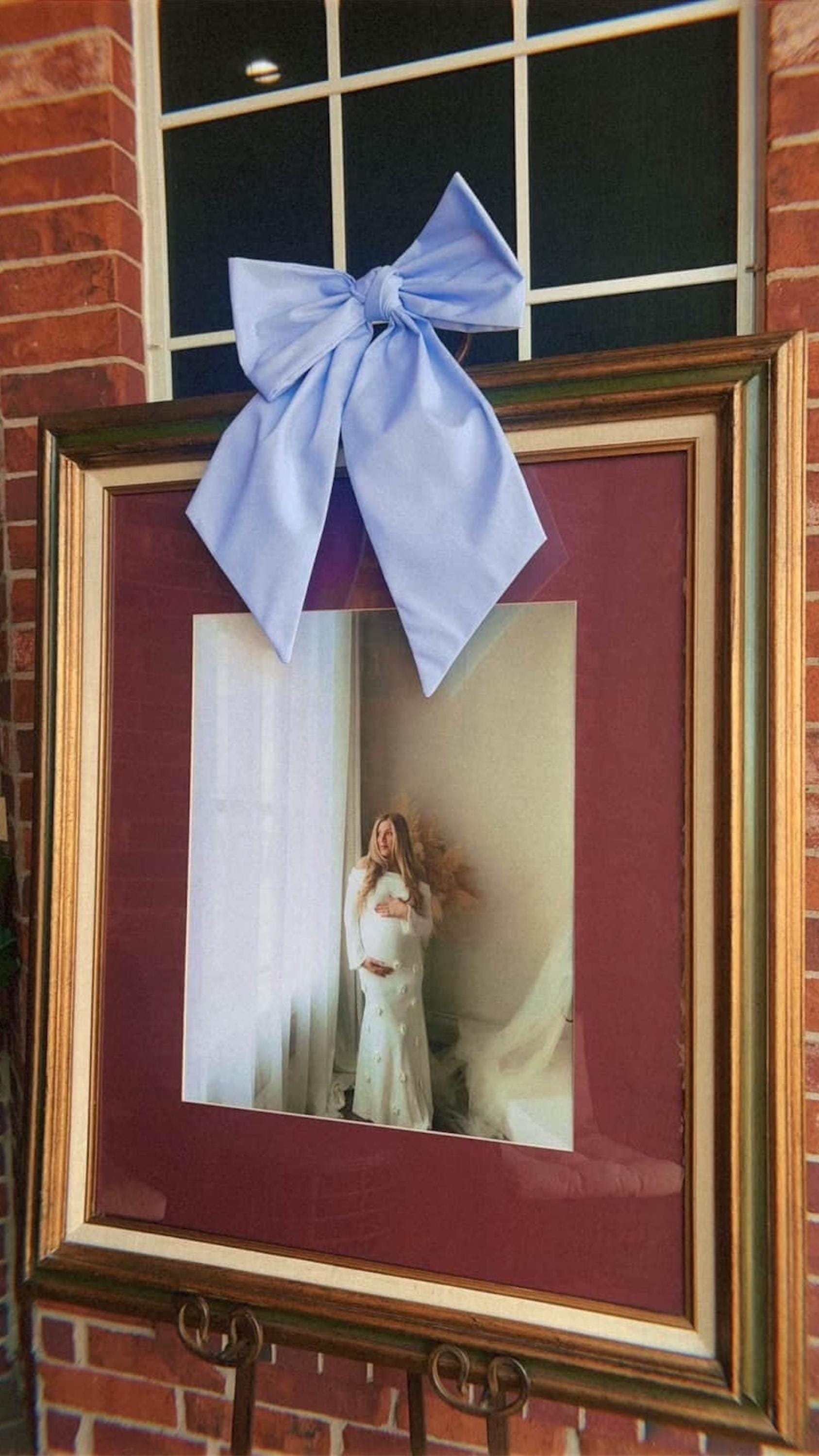 Custom 1pc  Baby Blue Bow,  Bed Bow, Pew Bow, Nursery bow, Wedding bow, Rustic Bow, Curtain Tie Back(about 11inches W and 16inches L)