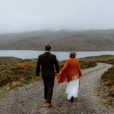 burnt orange shawl for wedding