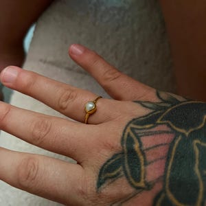 Customer photo from Christine, Dainty Raw Pearl Ring