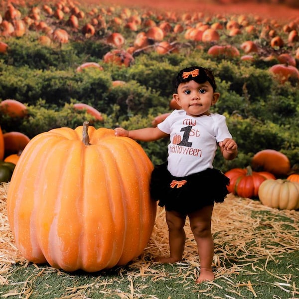 My First Halloween Girl Outfit My 1st Boo Personalized Baby Girl ...
