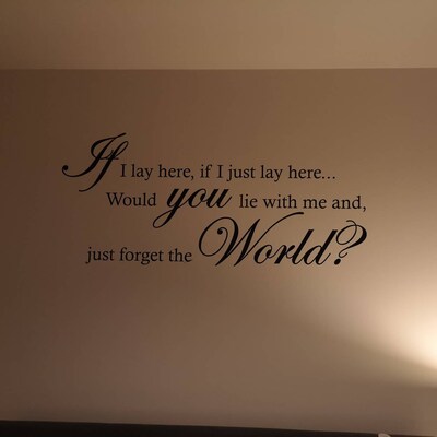 Snow Patrol If I Lay Here Lyrics Wall Sticker Contemporary Vinyl Decal