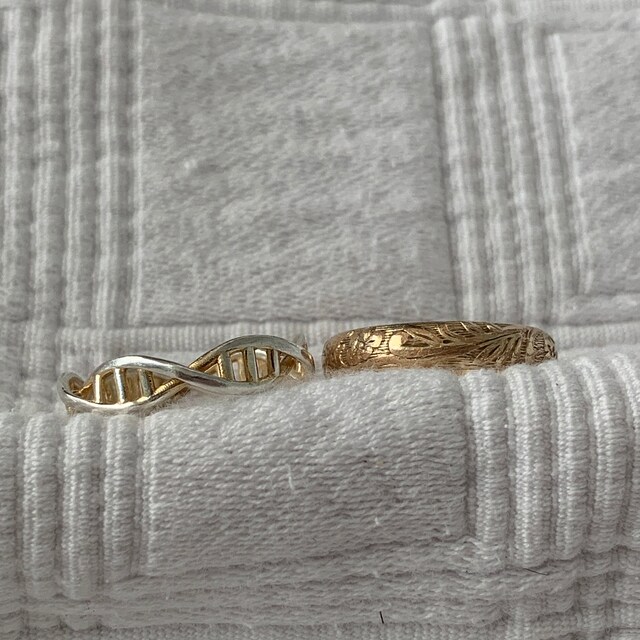 Gold Dna Ring-dna Ring-science Ring-chemistry Ring-molecule