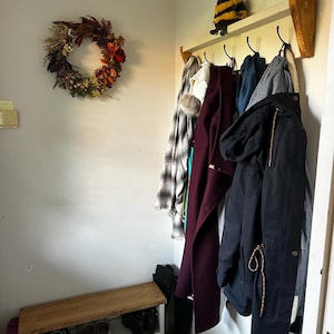 Handmade Wooden Shoe Rack Bench & Coat Rack Set: Hallway Furniture