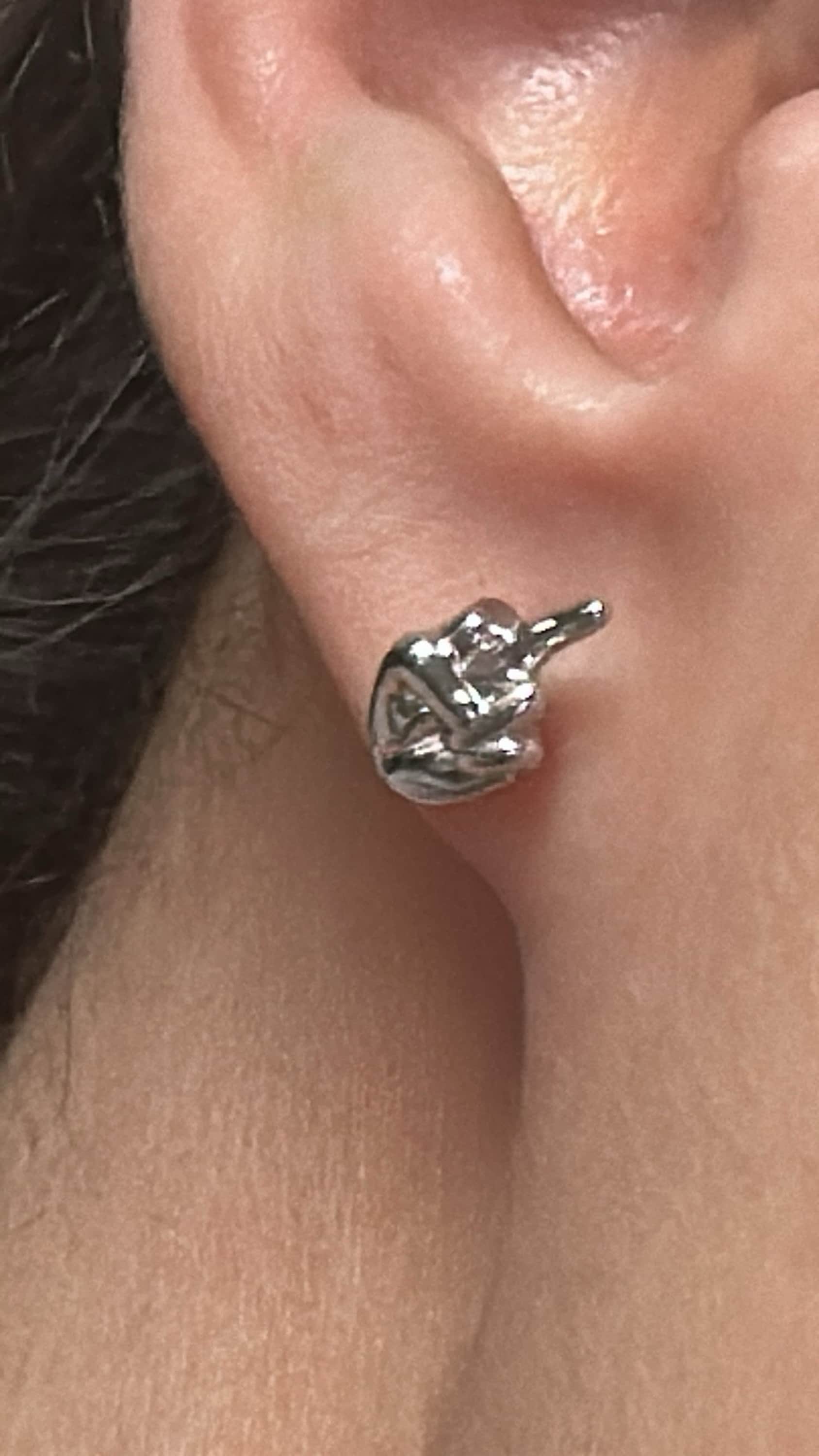 Middle Finger Stud Earrings in Sterling Silver, Silver, Gold or Rose Gold, Rude Gesture Earrings, Silver Finger Earrings