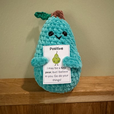 Emotional Support Plant Handmade Crochet Avocado Plush - Emotional Support Gift With Inspirational Card Bee Stuff