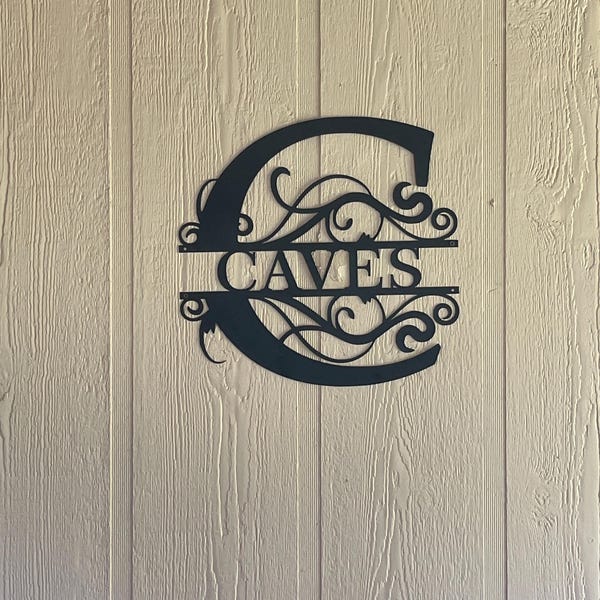 Custom Metal Signs Monogram Wall Decor Metal Wall Art Last Name Sign ...